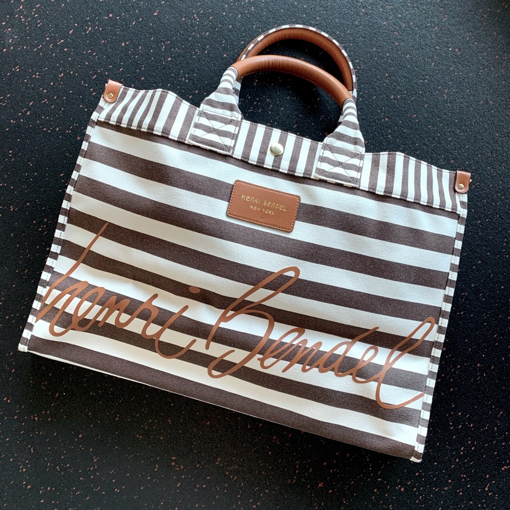 Henri Bendel Signature Striped Tote Bag (NWOT)